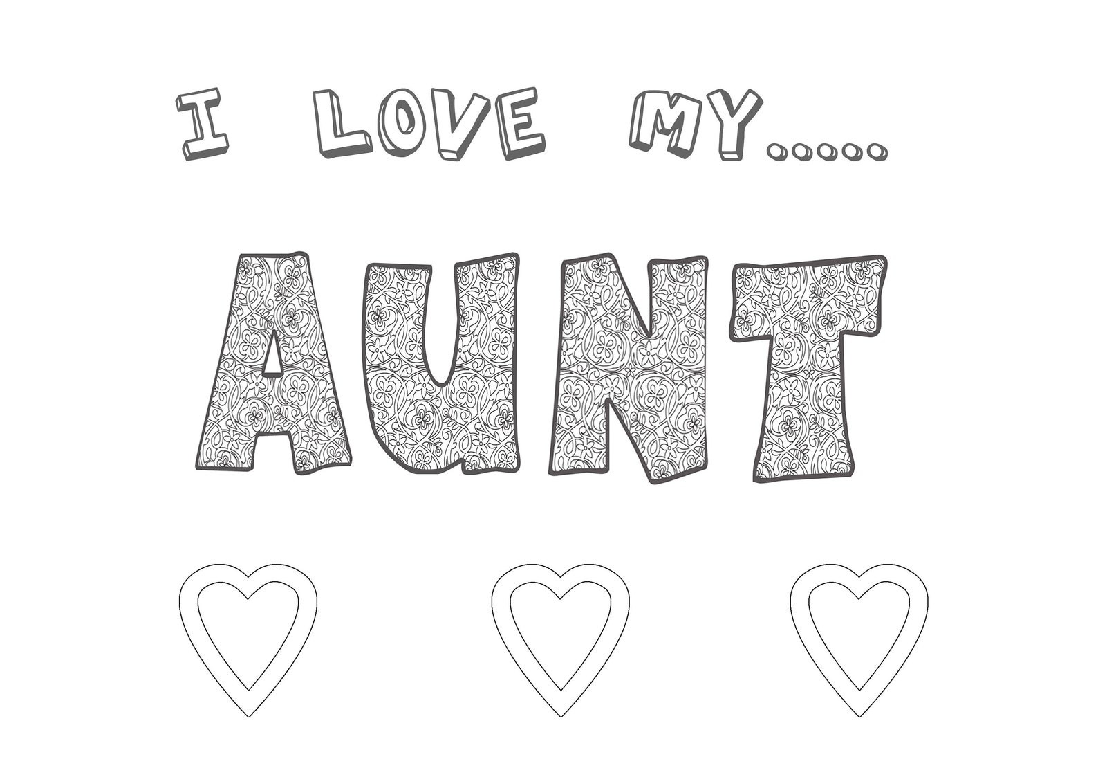 FREE Coloring Page I Love You Aunt Printable Wall Art Print Etsy FREE Coloring Page I Love You Aunt Printable Wall Art Print Etsy