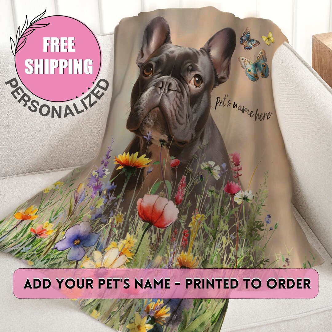 Personalized Frenchie Blanket Custom French Bulldog Blanket Etsy