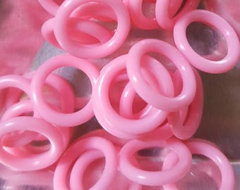 25 Baby Pink 12mm Oh Rings Orings Silicone Rubber Rings Jumprings Chainmaille Florescent