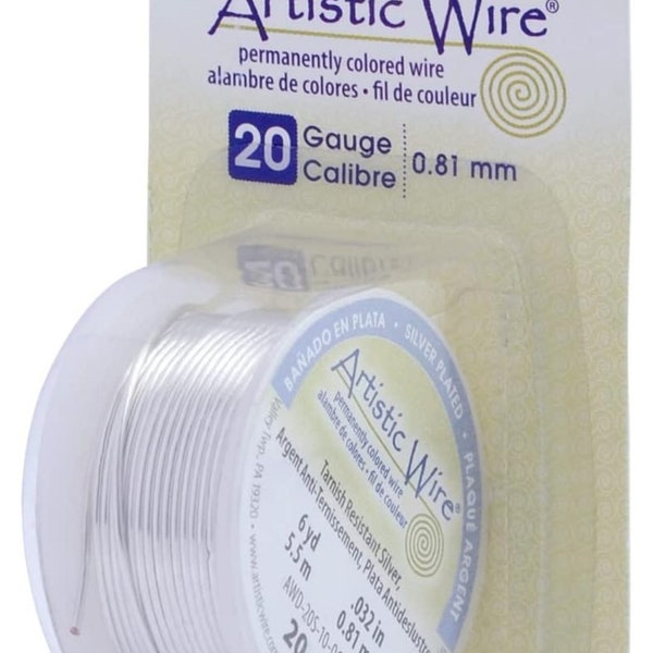 20g Silver Colored Non Tarnish Copper Wire Artistic Wire 6 yards 20 gauge