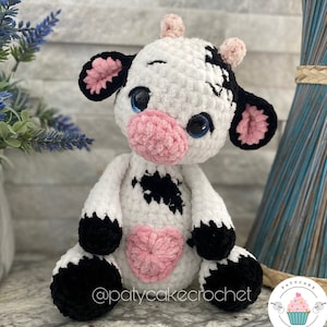 Crochet cow, Amigurumi cow pattern, cow toy pattern, amigurumi cow, crochet farm animal, crochet animal pattern, crochet cow pattern, cow