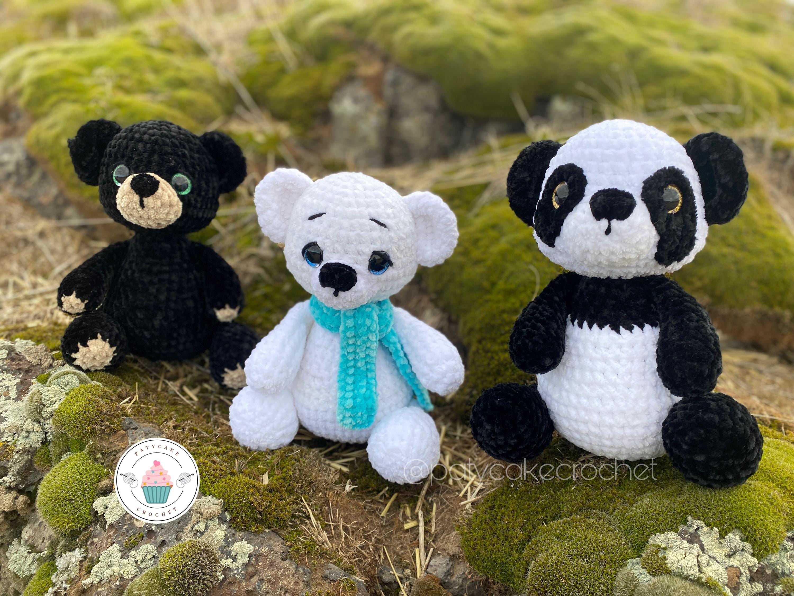 3in1 あみぐるみクマのパターン、かぎ針編みのクマ、クマのおもちゃの