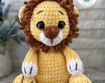 かぎ針編みのライオンの編みぐるみパターン、ぬいぐるみ（PDF