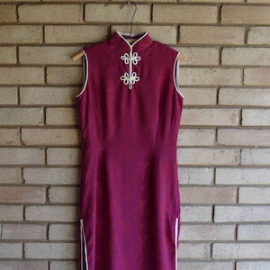 Vintage Asian Cheongsam Maxi Dress
