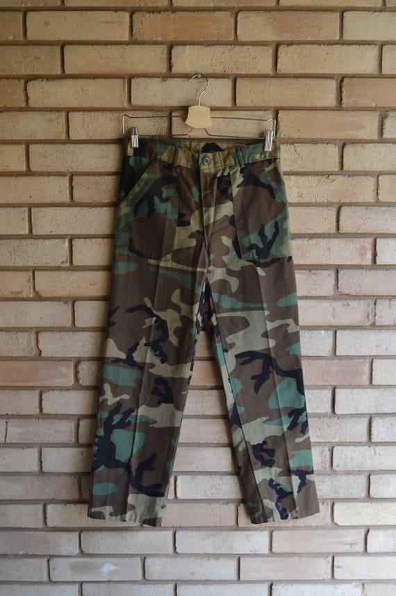 Vintage Slim Army Camo Trousers