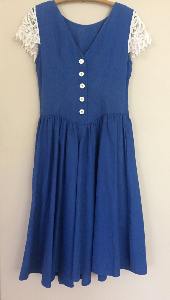Vintage Linen and Battenburg Lace Dress - image 8