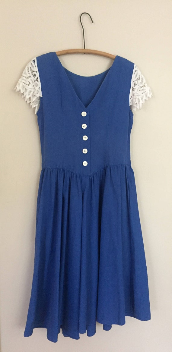 Vintage Linen and Battenburg Lace Dress - image 7