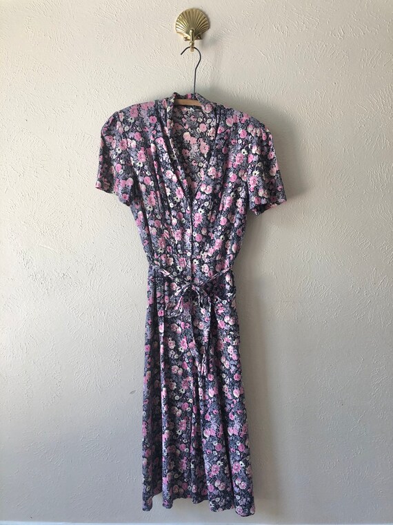 90s does 40s shirt dress by Sermoneta New York