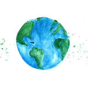 Digital Download Art Print - World Splatter