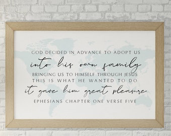 Map He Chose Us for Adoption (Ephesians 1:4-5)