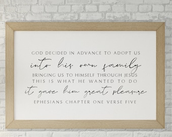 He Chose Us for Adoption (Ephesians 1:4-5)