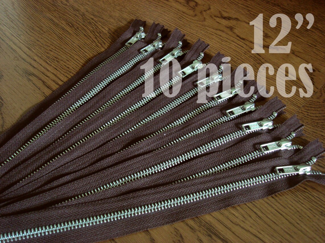 Ykk metal zippers metal zippers dark brown zippers jean Etsy