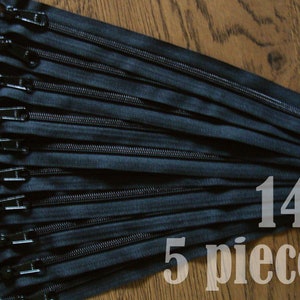 long pull purse zippers, handbag zipper, black zippers, ykk zippers, 14 inch zips, wholesale zippers, bulk zippers - no. 4.5 5 zippers HNL14