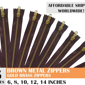 KGS Metal Zippers | #5 Metal Teeth | 5 Pieces/Pack | Size: 7 Inch | Color: Antique | Style