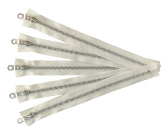 ykk donut pull zipper, aluminum zippers, donut pull zippers, vanilla zipper, zipper for handbag, pack of 10- 6, 8, 10, 12, 14 inch