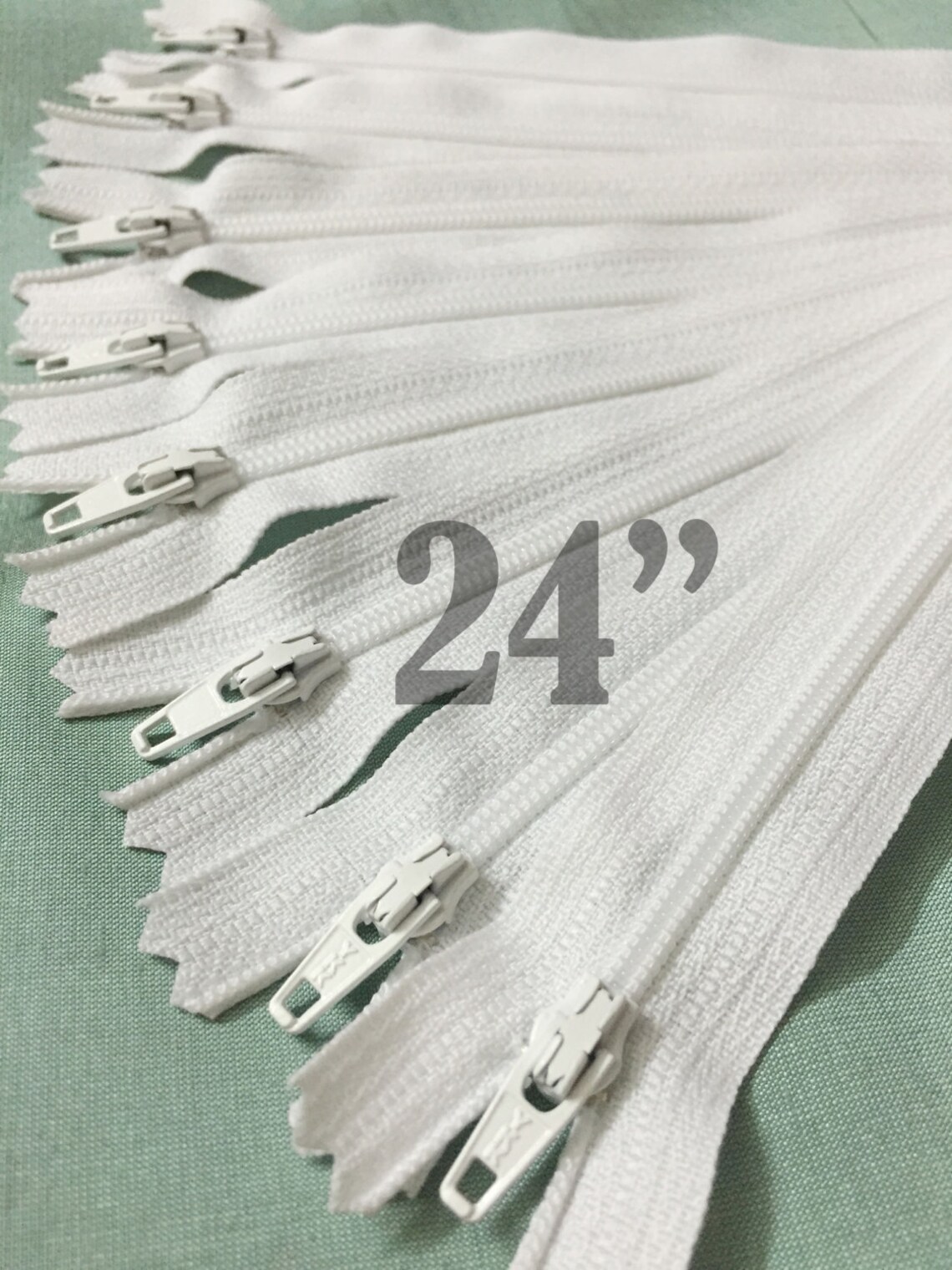 24 Zippers Ykk Zippers Nylon Zippers White Zippers Etsy