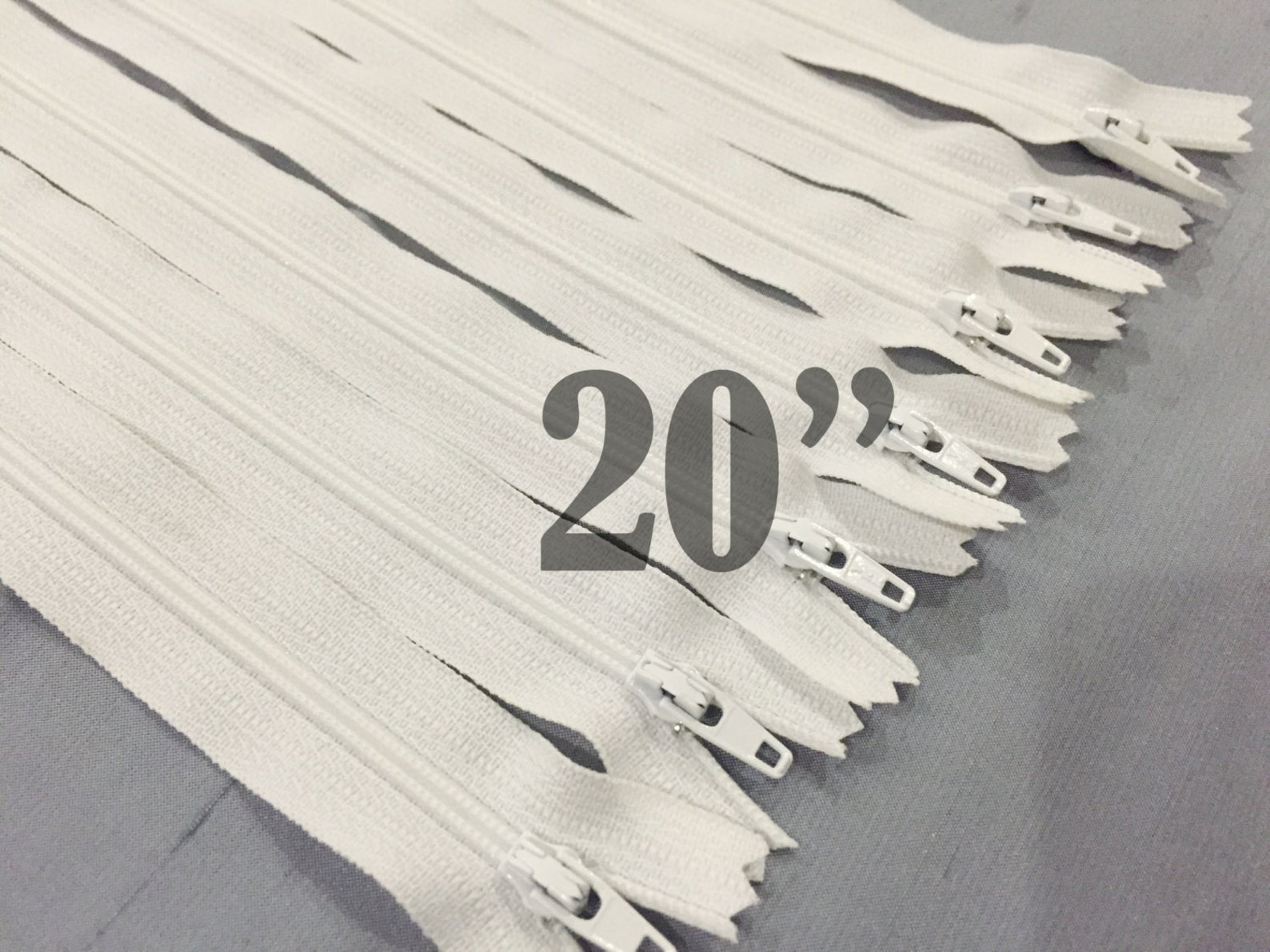 20 Inch Zippers Ykk Zippers White Zippers Nylon Zippers 20 Etsy Australia