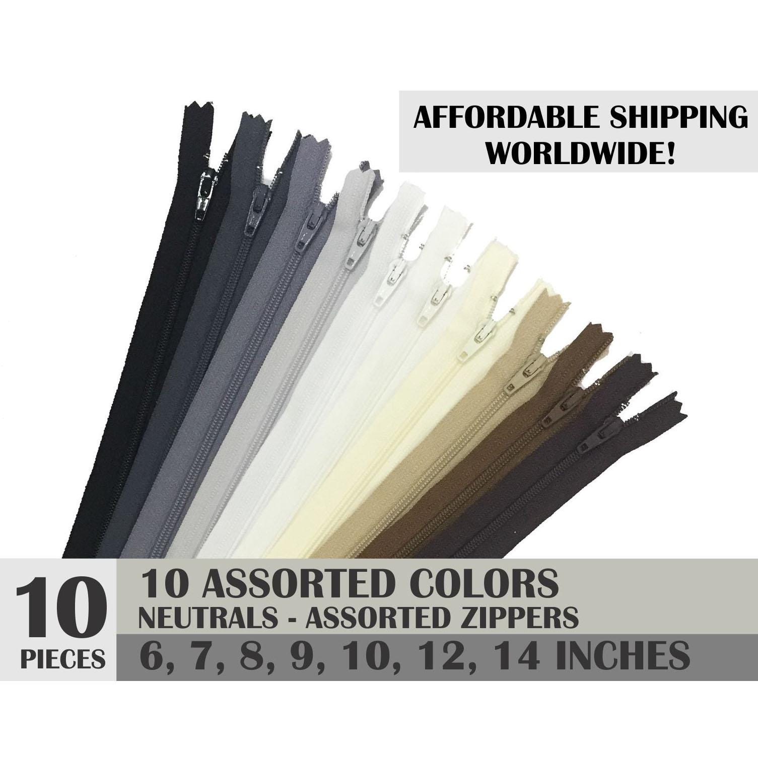 Ykk Zips, Assorted Zipper Set, Colorful Zippers, Neutral Colors, Pack ...