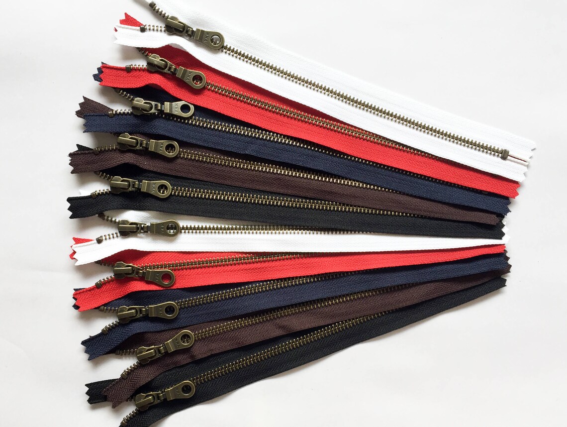 Antique brass zipper donut pull zipper ykk metal zippers Etsy