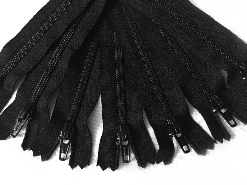 Black Ykk Zippers Nylon Zippers Pack of 25 Zipper Wholesale Etsy