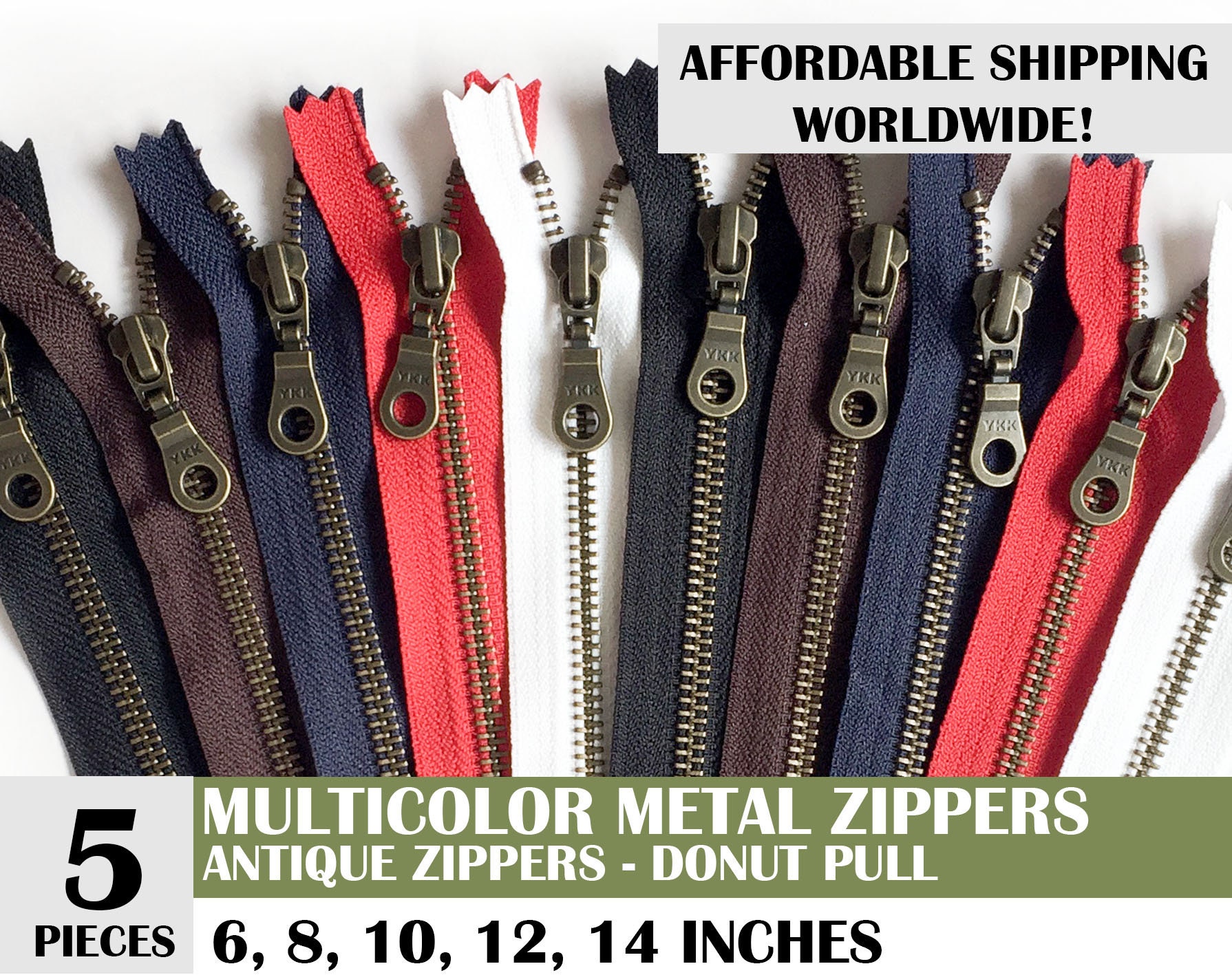 25/50/100 Set of Zipper Stops, 5 Zipper Stop, Zipper Top & Bottom