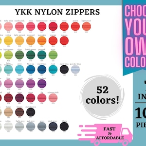 Choose Any 100 Ykk Zippers, 7 Inch, #3 Nylon Coil, Mixed Color Zippers, Bulk Zippers, Closed end, Assorted Set, Your Choice, Mix and Match
