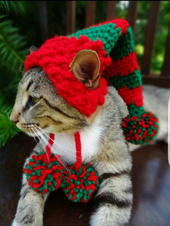 Wzór Szydełkowy Elf Hat Wzór Crochet Hat Kot Boże Narodzenie Etsy