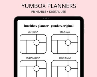 Yumbox Lunchbox Planner - Minimalist Digital Planner Page, Printable, Yumbox Snack, Yumbox Panino, Yumbox Original, Yumbox Tapas