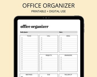 The Office Organizer - Planner Page, Work Planner, Office Planner, To Dos, Printable Planner, Digital Planner Page, Office Organiser