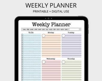 Weekly Planner Page - printable, weekly, organizer, week at a glance, to do, checklist,