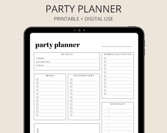 Party Planner Template - Birthday Planner - Event Planner - Party Organizer -