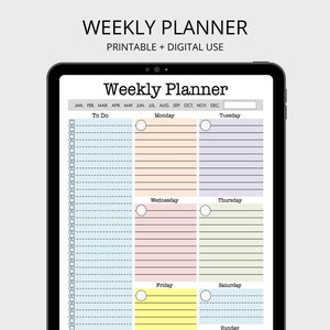 Weekly Planner Page - printable, weekly, organizer, week at a glance, to do, checklist,