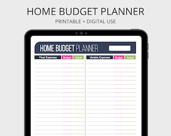 Home Budget Planner - Werkblad - Invulbaar - Persoonlijke financiën Printables organiseren - Huishoudelijke binder - Eenvoudige budgetplanner