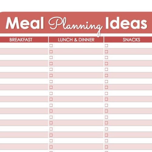 Meal Planning Set Organizing Printables Fillable Meal Etsy Meal Planning Set Organizing Printables Fillable Meal Etsy