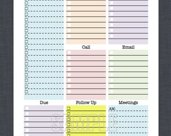 mini work organizer half letter size printable planner page editable daily planner weekly planner to do checklist