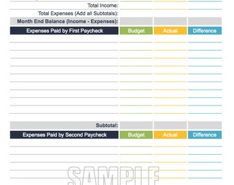budget etsy budgetting worksheet