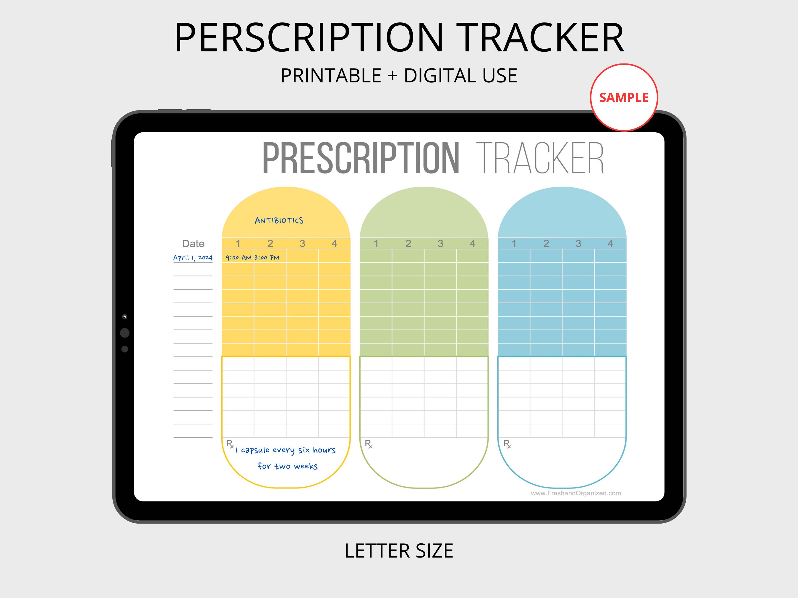Prescription Tracker Printable - Medical Printable, Healthcare ...