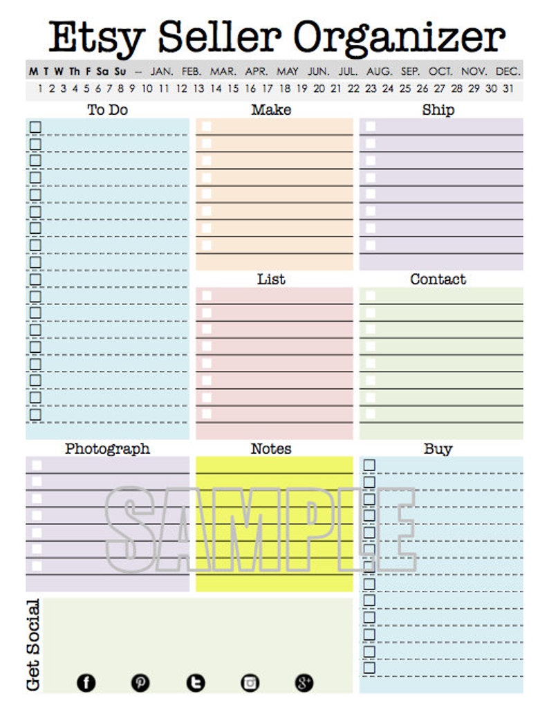 Etsy Seller Organizer Fillable Etsy Shop Owner Seller Etsy - 