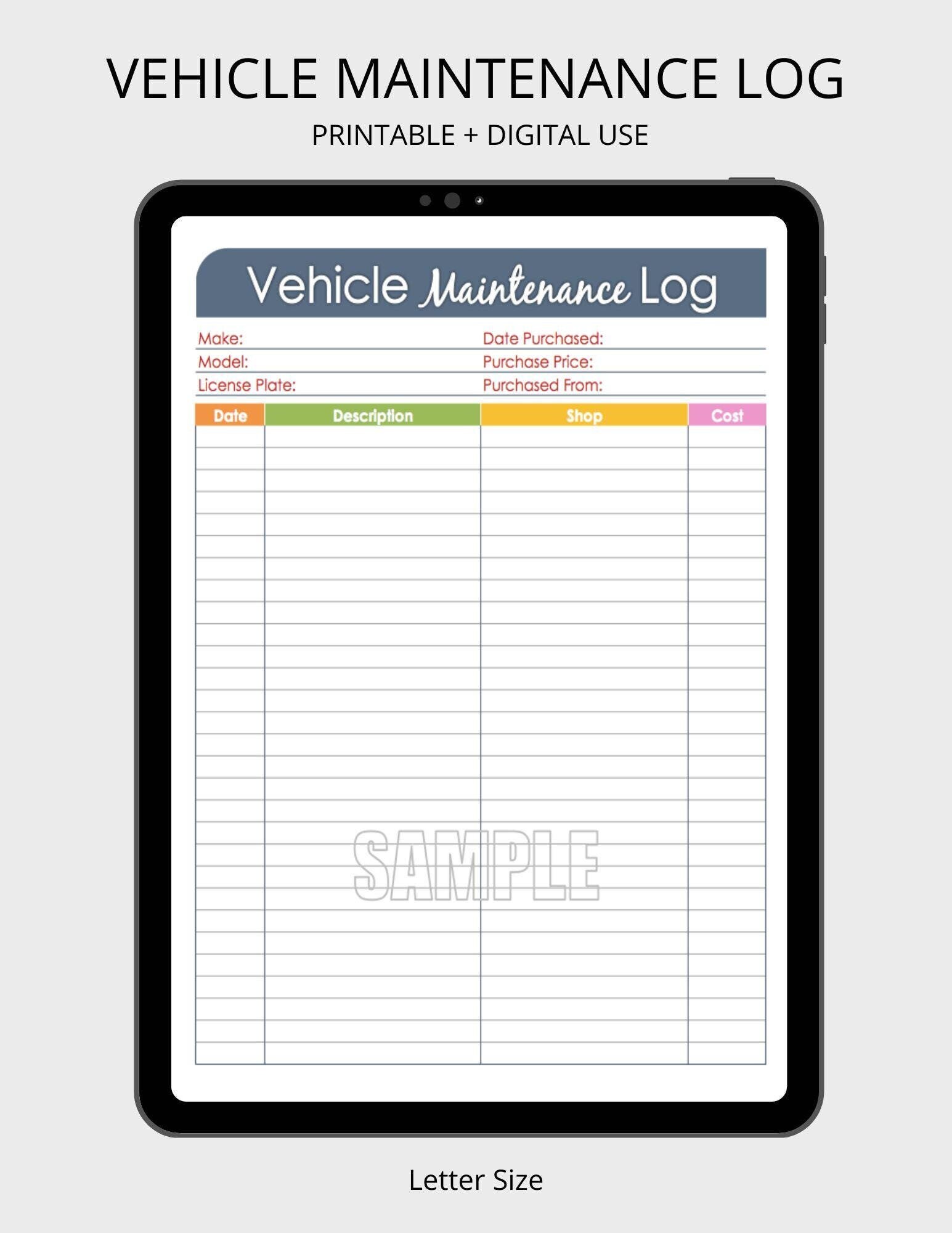 vehicle-maintenance-log-car-maintenance-log-fillable-printable-organizing-pdf-vehicle-information-instant-download-etsy-sweden for Free Printable Auto Maintenance Log Vehicle Maintenance Log - Car Maintenance Log, Fillable Printable Organizing PDF, Vehicle Information, Instant Download - Etsy Sweden for Free Printable Auto Maintenance Log