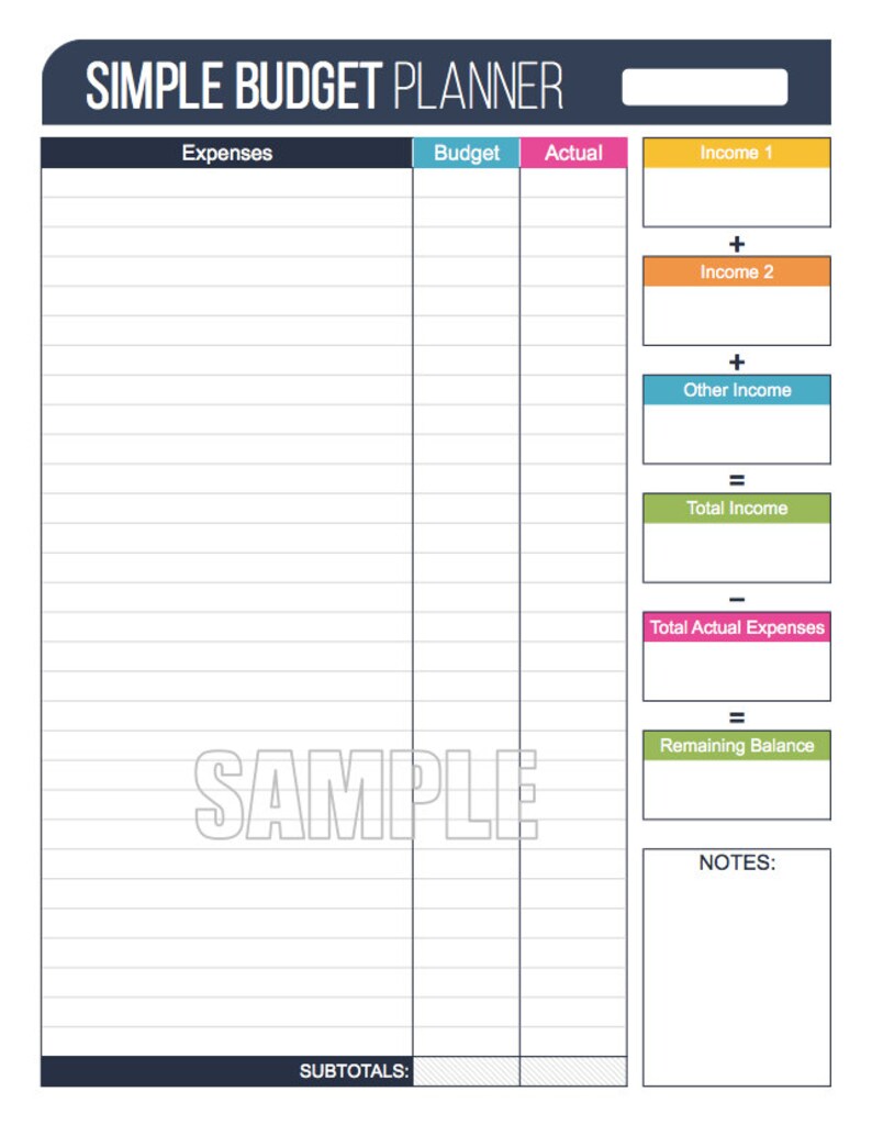 basic personal budget template for mac