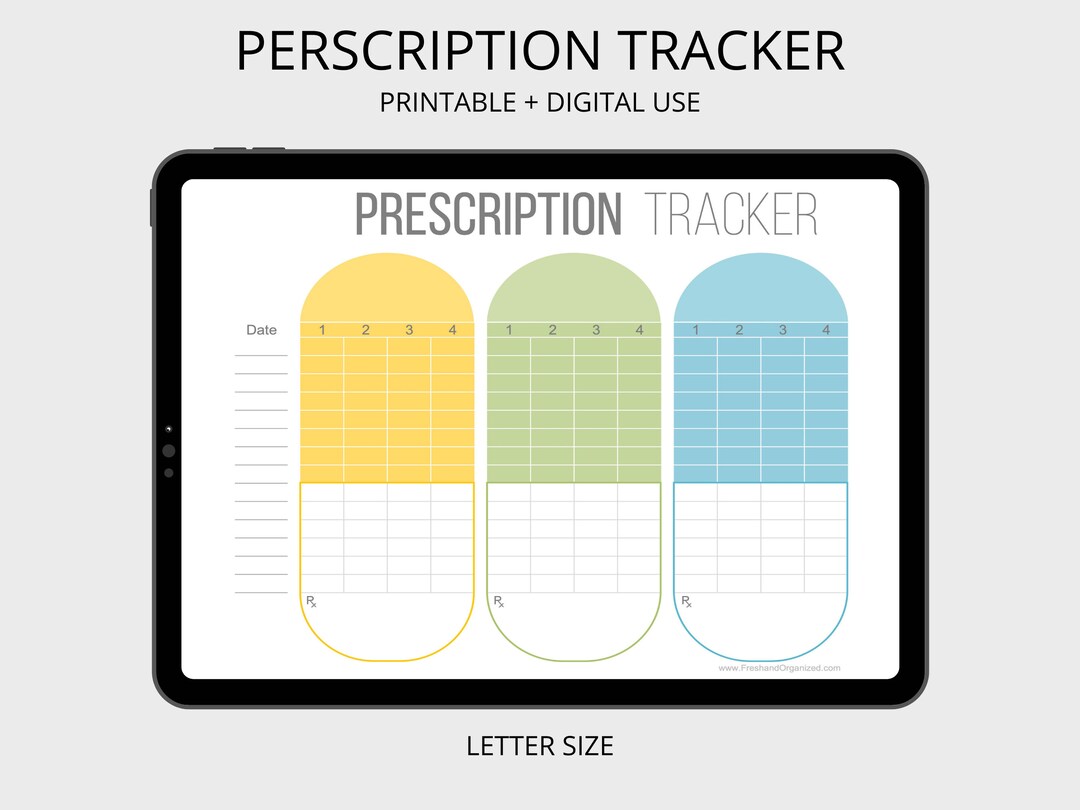 Prescription Tracker Printable - Medical Printable, Healthcare ...