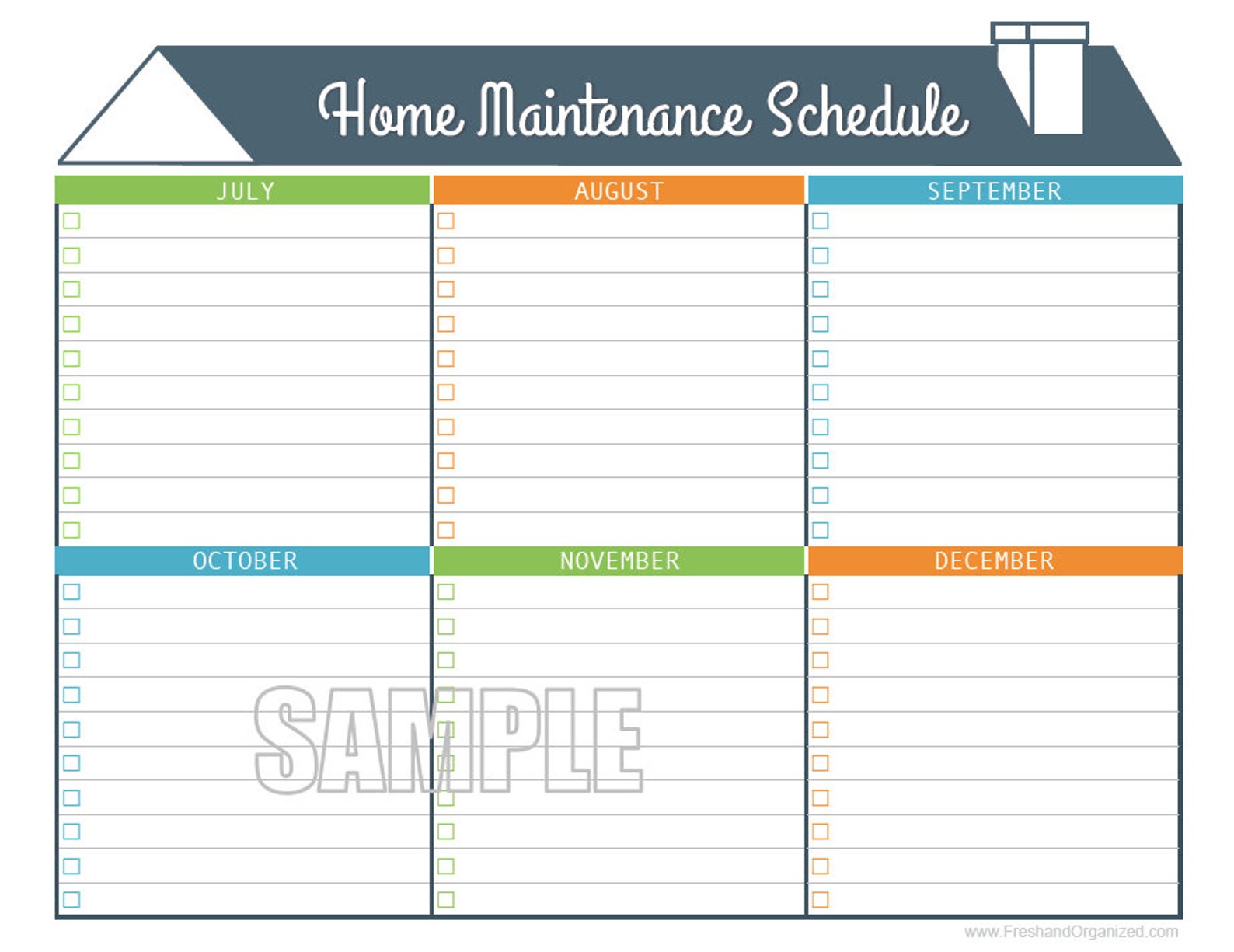 Home Maintenance Schedule Home Maintenance Calendar Etsy