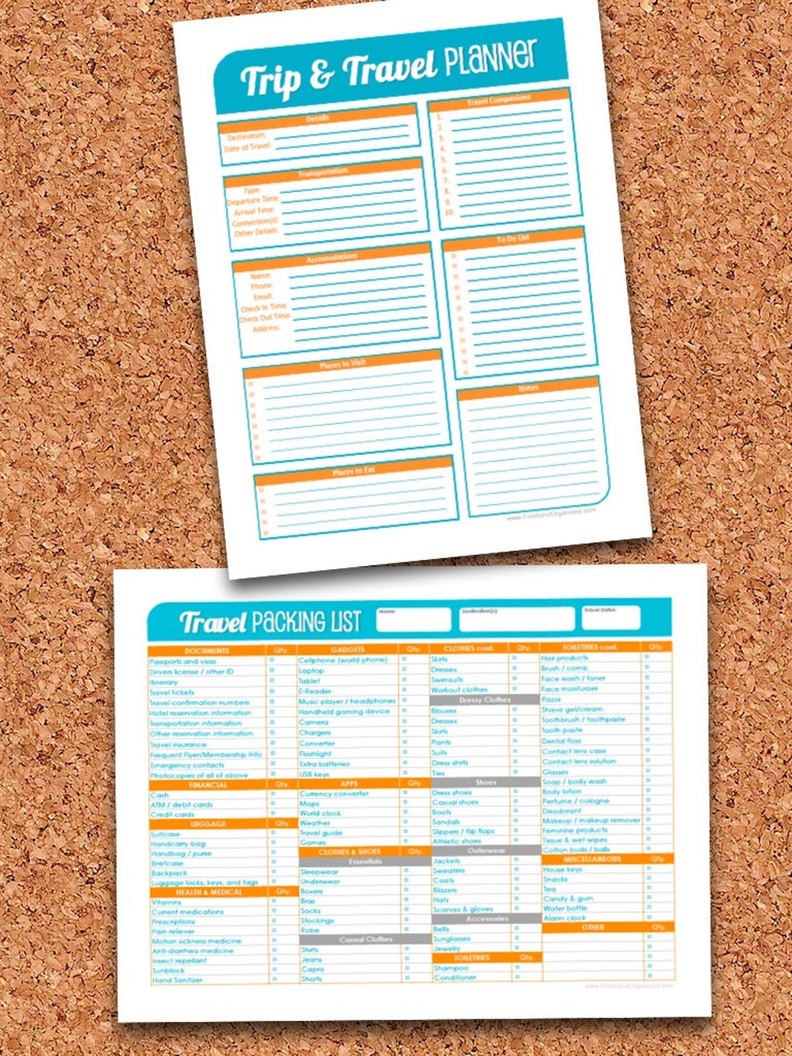 travel packing list and travel planner set organizing etsy