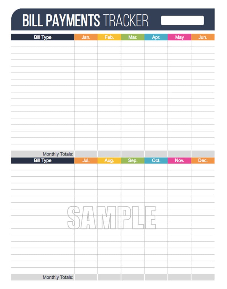 Monthly bill Costs Tracker Printable - Fillable - Person Finance Arranging pdf - Instantaneous Down load photograph relating to Bill Payment Tracker Printable called Invoice Expenditures Tracker Printable - Fillable - Person Finance Setting up pdf - Prompt Down load