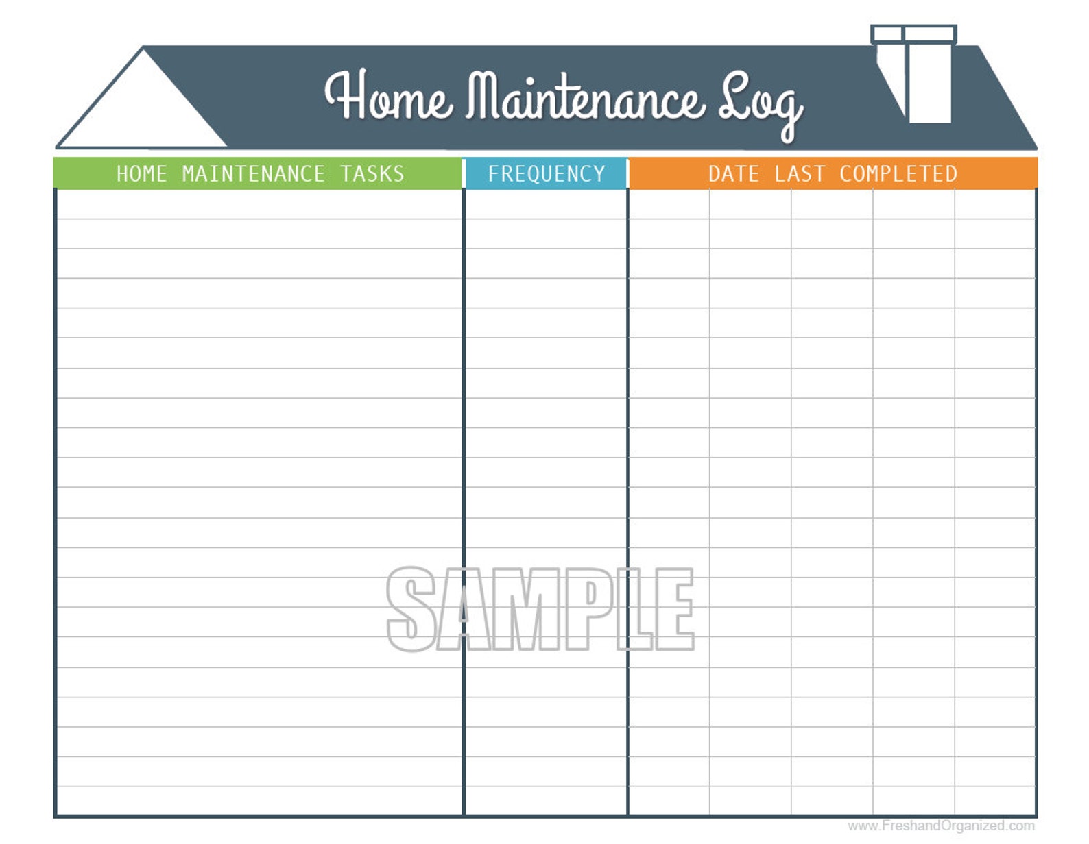 Home Maintenance Log Printable and Fillable Organizing PDF Etsy Canada