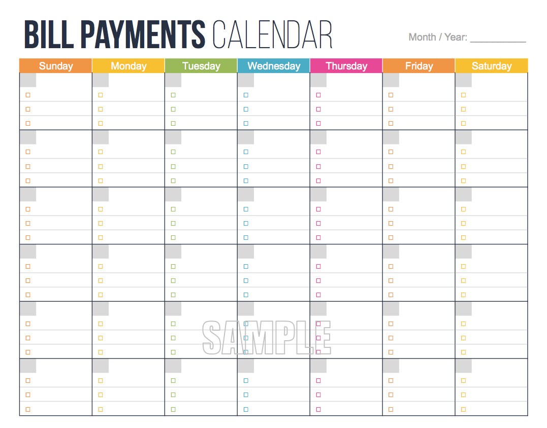 Budget Calendar - Etsy