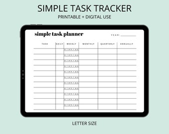 Simple Task Planner - At a Glance Planner, Task List, To Do List, Monthly To Dos, Daily To Dos, Weekly To Dos, Annual, Quarterly To Do List