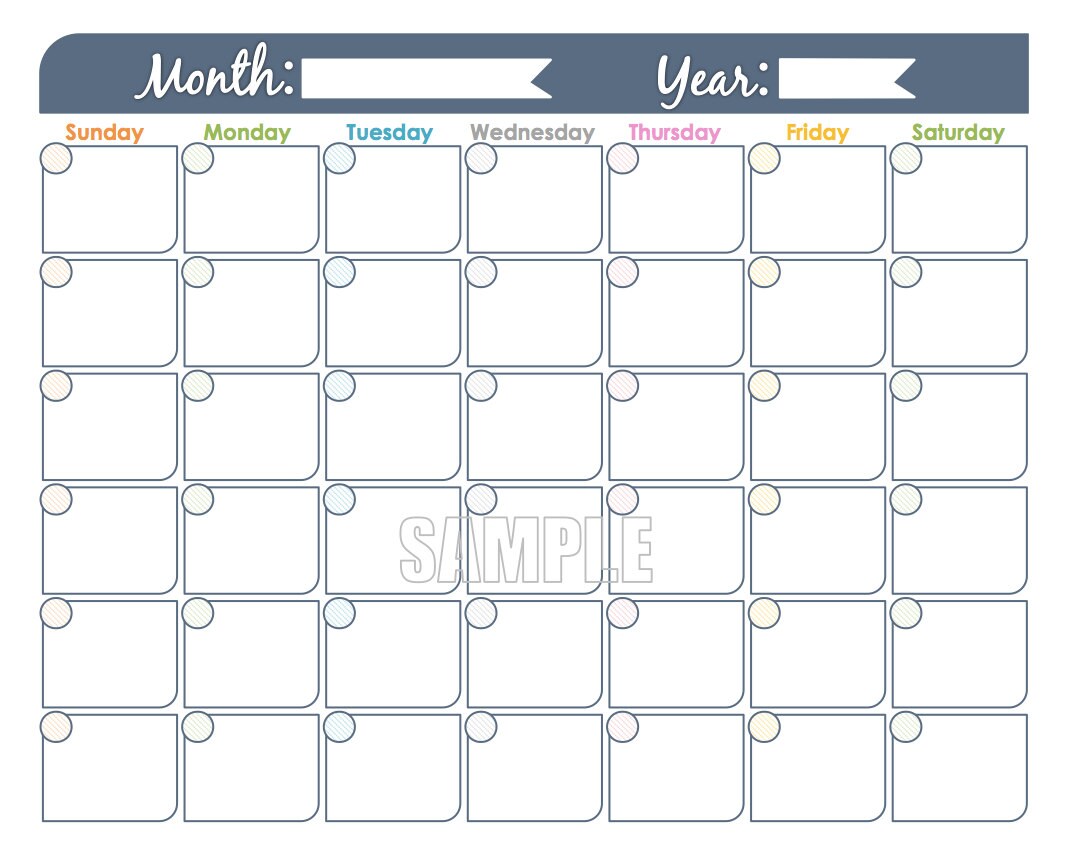Blank Calendar No Dates Example Calendar Printable 20 Monthly Planner 