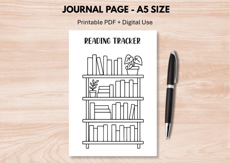 Printable Reading Tracker Book Shelf Style - Journal Tracker - Bujo ...