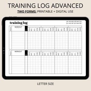 Journal d'entraînement Journal de musculation, journal d'exercices, journal de gym, PDF imprimable image 1
